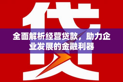 抚顺全面解析经营贷款，助力企业发展的金融利器