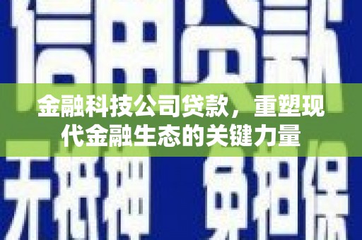抚顺金融科技公司贷款，重塑现代金融生态的关键力量